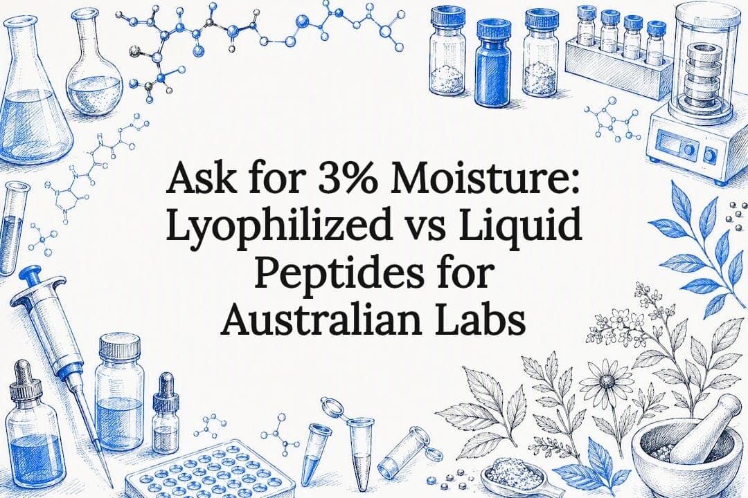 Ask for 3% Moisture: Lyophilized vs Liquid Peptides for Australian Labs