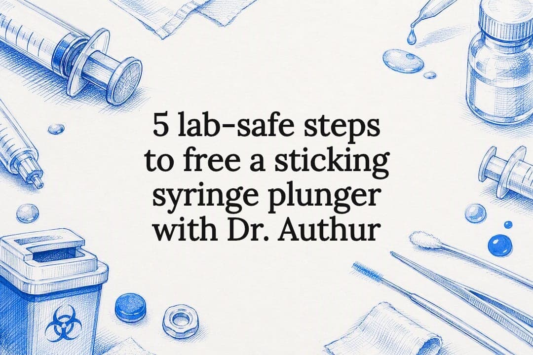 5 lab-safe steps to free a sticking syringe plunger with Dr. Authur