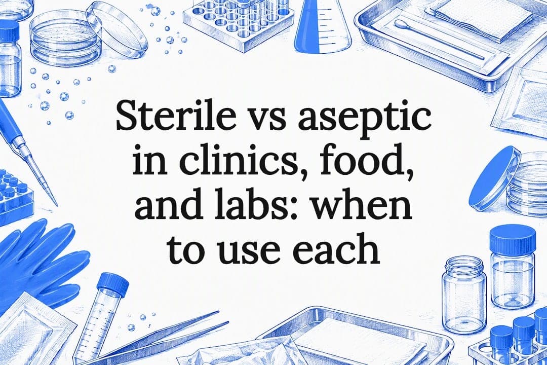 Sterile vs aseptic in clinics, food, and labs: when to use each