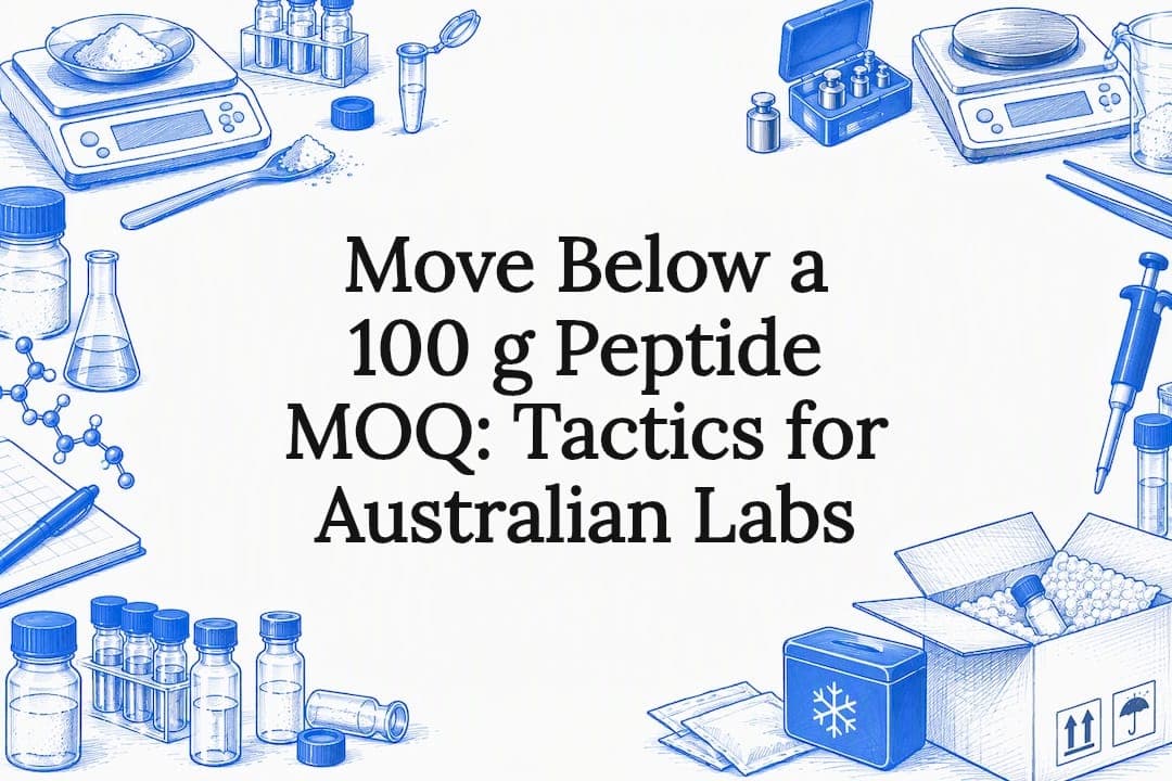 Move Below a 100 g Peptide MOQ: Tactics for Australian Labs